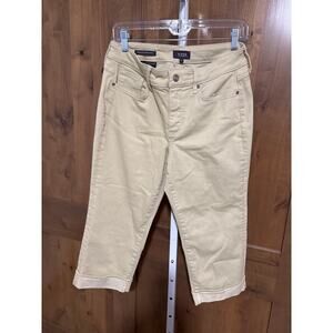 NYDJ Marilyn Straight leg jean, cropped, tummy control, slimming, NWOT, 6, Tan